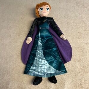 Disney Frozen 2 Anna Plush Cuddle Pillow Large 24 Inch Franco Teal Purple